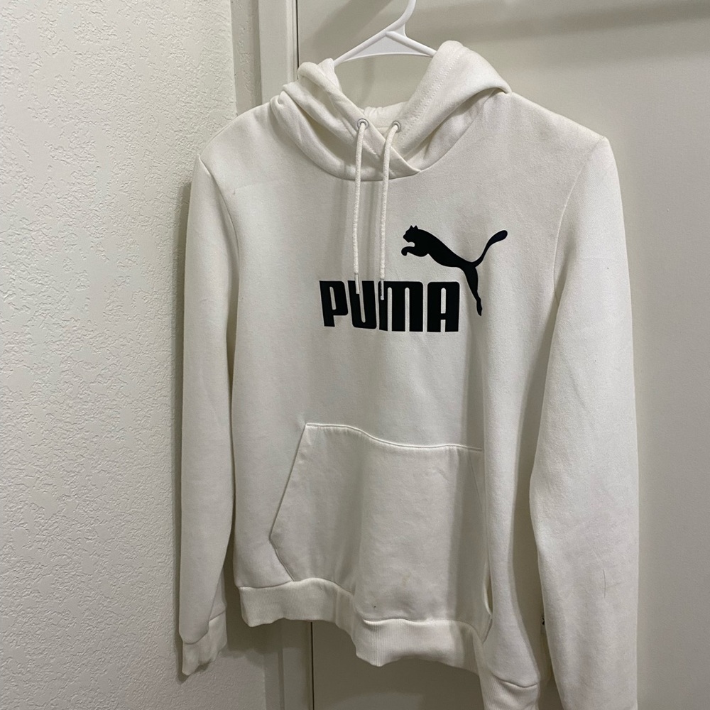 Lightly used white Puma hoodie